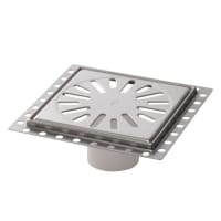 RVS Renovatieput 150x150mm RP15-7/179 Met 2 Reukafsluiters Inbouwdiepte 7mm