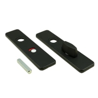 AMI Kortschild 185/44 Recht Met Krukgat/WC-Garnituur 185x44mm WC63/8 Aluminium Zwart