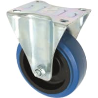 Kelfort Bokwiel Met Glijlager 100mm 140kg Met Bevestigingsplaat Verzinkt Blauw