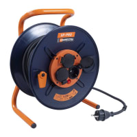 Connectra Kabelhaspel XP-PRO 1 Met 3 Contactdozen 3x2.5mm² 33m Zwart/Oranje