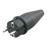 Stekker RA volrubber 10 16A zwart