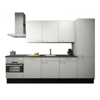 Procasa Keuken 300cm Compleet Wit Inclusief Hoge Kast Met Koelvriescombinatie Rechts Vaatwasser Combi Magnetron Inductie Kookplaat En Afzuigkap