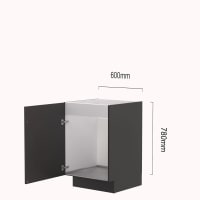 Keller Aanrechtkast OAB60-1L 60x78cm Links Met Deur En Sifonachterpaneel PG200