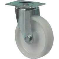Kelfort Zwenkwiel Met Rollager 200mm 250kg Met Bevestigingsplaat Verzinkt Wit