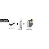 Skantrae Hang- En Sluitwerkpakket 802SSL Met Loopslot En Set Deurkrukken Plano Zwart