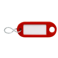 DX Sleutellabel Met Oog En S-haak Rood Kunststof 100st