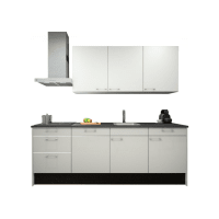 Procasa Keuken 240cm Compleet Wit Spoelbak Rechts Uit Midden Met 3 Inbouw Apparaten Vaatwasser, Inductie Kookplaat En Afzuigkap