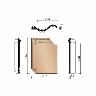 Product afbeelding voor Wienerberger OVH Klassiek Dakpan Zwart Satinet 746