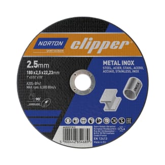 Product afbeelding voor Clipper Doorslijpschijf A30S Vlak 180x2.5x22.2mm Staal/Inox