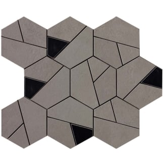 Product afbeelding voor Mozaiektegel Berlin Smoke Hex Black 25x28.5cm 9mm Mat Gerectificeerd R10