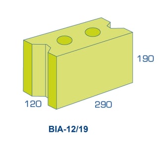 Product afbeelding voor BIA Grindbetonblok 12/19 Klinker 290x120x190mm Vuilwerk