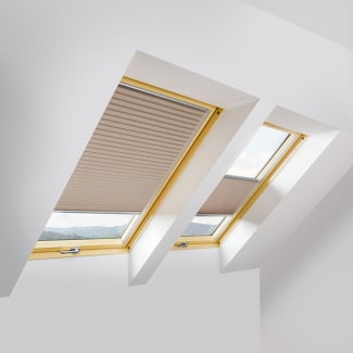 Product afbeelding voor Fakro Plissegordijn APS/A II 94x98cm Handmatig Kleur Bruin (661) Aluminum Zijgeleiding