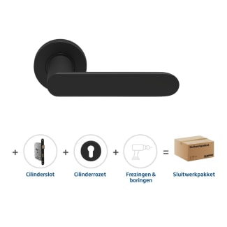 Product afbeelding voor Skantrae Hang&Sluitwerkpakket 2148 Arc 24 Regular + Cilinderrozet + Cilinderslot Zwart