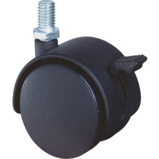 Product afbeelding voor Kelfort Meubelzwenkwiel 50mm 40kg Met Draadstift En Rem Zwart