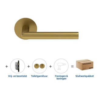 Product afbeelding voor Skantrae Hang&Sluitwerkpakket 2146 Orbit 19 Flat + Toiletgarnituur + Vrij- En Bezetslot Messing