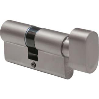 Product afbeelding voor Oxloc Profielcilinder Met Knop O5 Dubbel 30/K30mm Staal Vernikkeld Mat SKG2