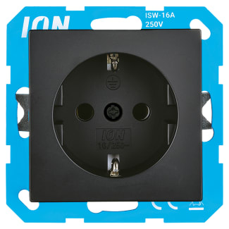 Product afbeelding voor ION Industries V1/J1 Contactdoos Inbouw 1-Voudig Randaarde Zwart