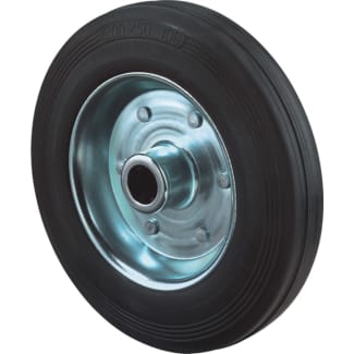 Product afbeelding voor Kelfort Wiel Met Rollager 100mm Loopvlak Rubber Zwart Velg Zilver