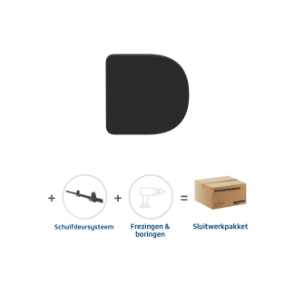 Product afbeelding voor Skantrae Hang&Sluitwerkpakket 2196 Arc Deurknop + Foxtrot Schuifsysteem Zwart