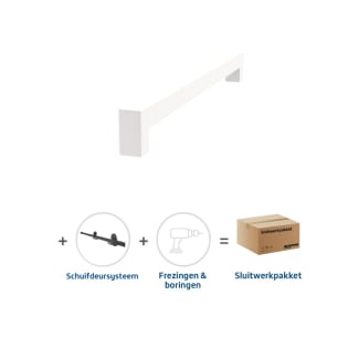 Product afbeelding voor Skantrae Hang&Sluitwerkpakket 2106 Squared Greep 16x300mm + Foxtrot Schuifsysteem Wit