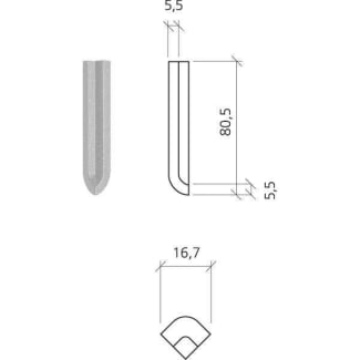 Product afbeelding voor Mosa Inwendige Hoek Global Collection / Globalgrip Porseleinwit Uni 76010 2x7,5cm Modulair Mat 76010DI82