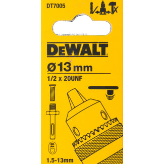 Product afbeelding voor DeWALT Boorkop DT7005-QZ 1,5-13mm 1/2"x20unf Met Adapter