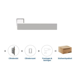 Product afbeelding voor Skantrae Hang&Sluitwerkpakket 836 Quadrate 28 Minimal + Cilinderrozet + Cilinderslot Wit
