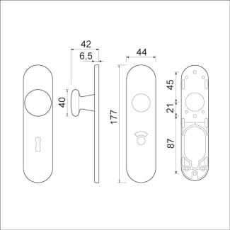 Product afbeelding voor AMI Kortschild 177/1 Klik PC72 Aluminium F1