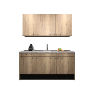 Product afbeelding voor Procasa Keuken 180cm Compleet Mountain Oak Inclusief Onderbouw Koelkast