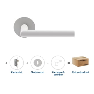 Product afbeelding voor Skantrae Hang&Sluitwerkpakket 2137 Orbit 19 Flat + Sleutelrozet + Klavierslot Wit