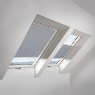 Product afbeelding voor Fakro Honeycomb Plissegordijn APF/W II 78x180cm Handmatig Kleur Grijs (603) Aluminium Witte Zijgeleiding