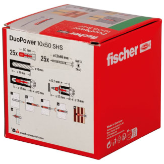 Product afbeelding voor Fischer Universeelplug DuoPower 10x50mm Nylon Met Schroef 25st 535461
