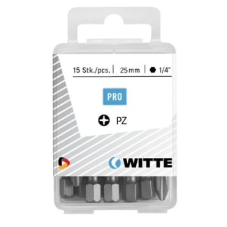Product afbeelding voor Witte Bit PZ2 1 4 25mm 15 Stuks