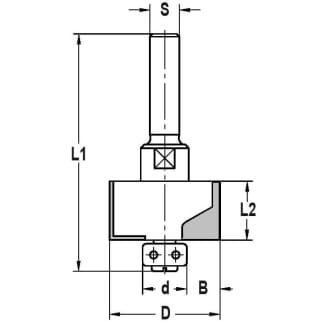 Product afbeelding voor Trasco Sponningfrees Hardmetaal 6.0x24mm Met Kogelager 12mm Aansluiting 8mm