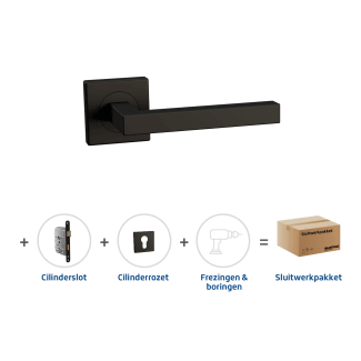Product afbeelding voor Skantrae Hang&Sluitwerkpakket 2039 Squared 16 Reg+Cil Rozet+Slot Zwart