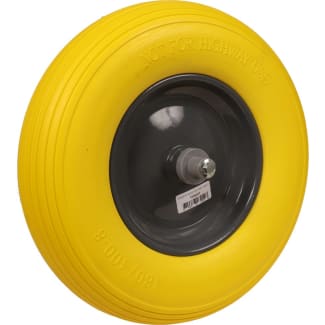 Product afbeelding voor Kelfort Kruiwagenwiel Met Kogellager 400mm Loopvlak Rubber Geel Velg Zwart