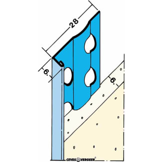 Product afbeelding voor Stucstopprofiel 1216H 260cm 6mm Alu Zink