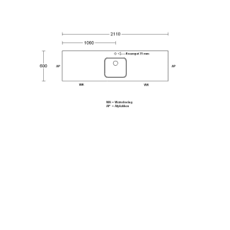 Product afbeelding voor Procasa Keuken Werkblad 211x60cm Multiplex Zwart DE 2390 Voorzien Van Waterkering Zijkanten Afgewerkt Inclusief Spoelbak Lanseto 043N