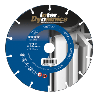 Product afbeelding voor InterDynamics Diamantzaagblad High-End 125x22,23mm Voor Metaal