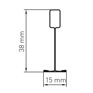 Product afbeelding voor OWAconstruct Tussenprofiel 1200x15x38mm Wit 50st Per Doos