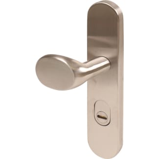 Product afbeelding voor Oxloc Veiligheidsdeurduwergarnituur Knop-Kruk Ovaal Veiligheidslangschild PC72 Links/Rechts SKG3 RVS Met Kerntrekbeveiliging