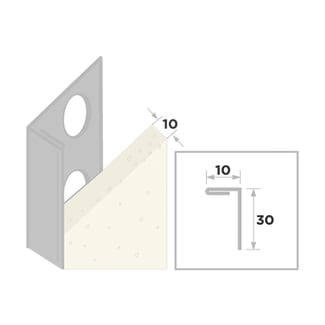 Product afbeelding voor Ripstaal Stucstopprofiel 2180 260cm 10mm RVS