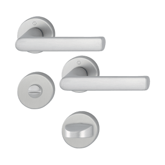 Product afbeelding voor HOPPE Deurkrukgarnituur Hamburg Met Rozet Rond Vrij/Bezet RVS-Look