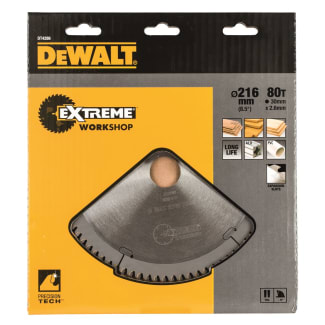 Product afbeelding voor DeWALT Cirkelzaagblad Extreme DT4286QZ S40 216x3032,6mm 80tands Trapeziumvlaktand