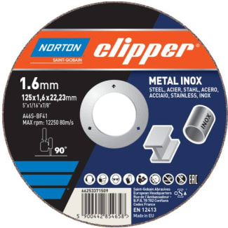 Product afbeelding voor Clipper Doorslijpschijf A60S Vlak 115x1.0x22.2mm Staal/Inox