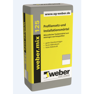 Product afbeelding voor Weber Mix 125 Montagemortel Binnen/Buiten 30kg