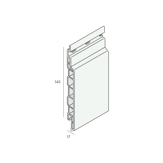 Product afbeelding voor Keralit Sponningdeel 143mm 600cm Antraciet Classic Nerf RAL 7016