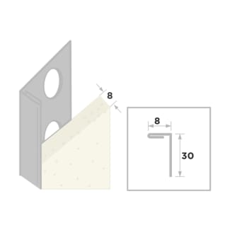 Product afbeelding voor Ripstaal Stucstopprofiel 2178 300cm 8mm RVS