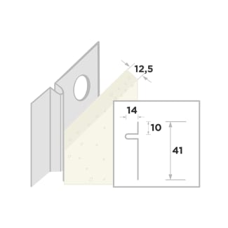 Product afbeelding voor Ripstaal Stucstop Aansluitprofiel 1314 300cm 12.5mm Verzinkt Staal