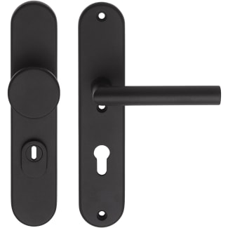 Product afbeelding voor Skantrae Hang&Sluitwerkpakket 82 201-211 L3 Zwart Metis Ovaal Kruk-Knop Meerpuntssluiting En 4x AXA Scharnier